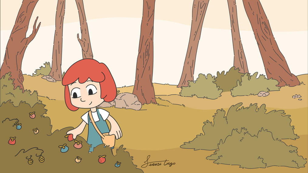 Background design with character design of Eli